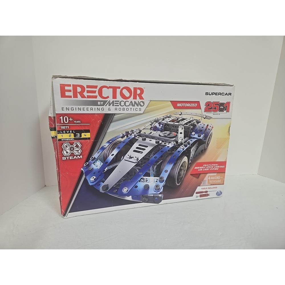 SUPERCAR ERECTOR Building SET Meccano 18211 Motorized 25 Models in 1 Spinmaster